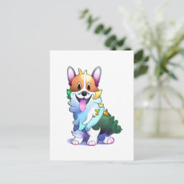 Postal Corgi Naranja lindo para un ánimo positivo
