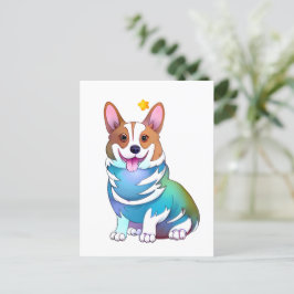 Postal Corgi Naranja lindo para un ánimo positivo