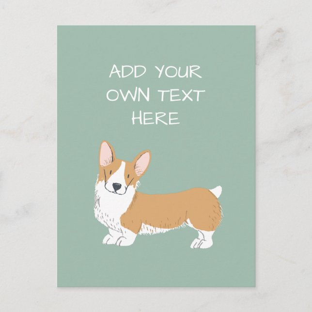 Postal Corgi Nombre Personalizado Del Perro (Anverso)