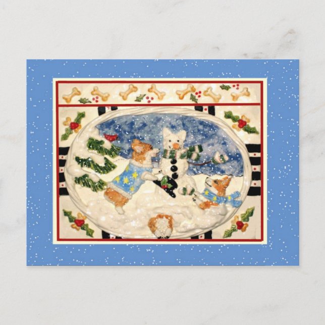 Postal Corgi Snowman (Anverso)