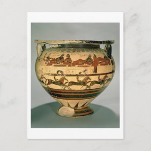 Postal Corintio temprano krater de columna de figuras neg