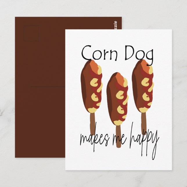 Postal Corndog me hace feliz (Anverso / Reverso)