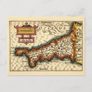 Postal Cornualles, Condado de Cornualles, Inglaterra, Map