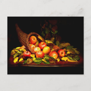 Postal Cornucopia con manzanas