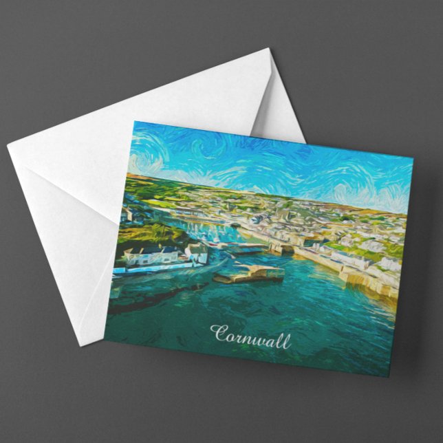 Postal Cornwall England Coastal Scenery Oil Paint (Cornwall England Coastal Scenery Oil Paint Postcard)