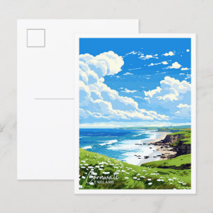Postal Cornwall England ilustracion de Viaje de Arte