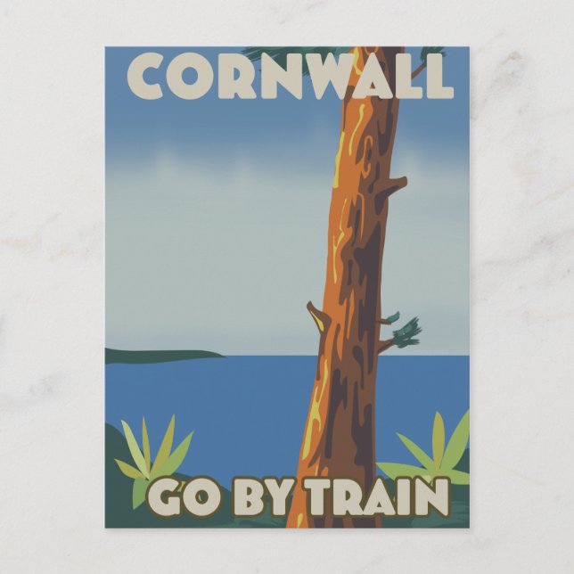 Postal Cornwall por tren (Anverso)