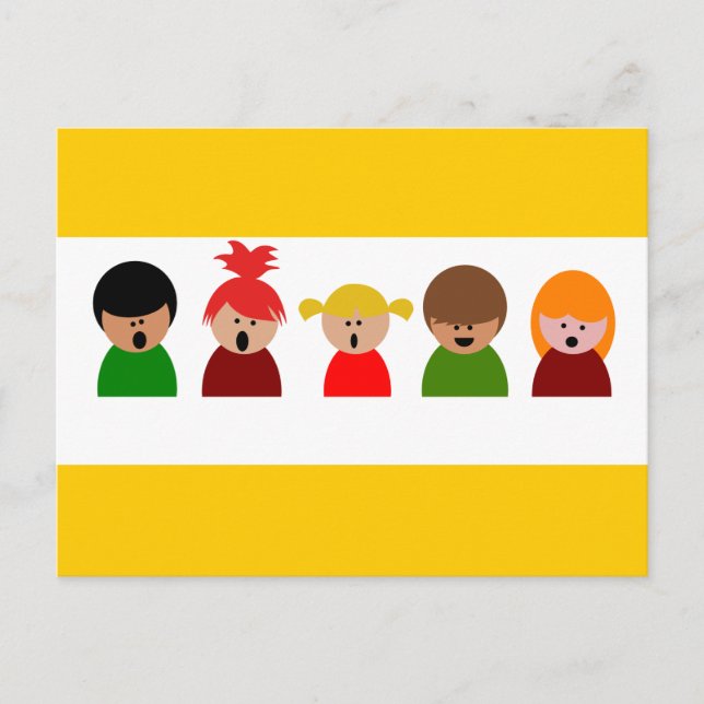 Postal coro-310673 niños cantando música feliz c (Anverso)