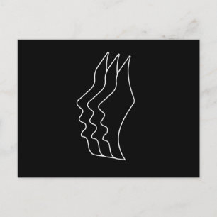 Postal Coro Perfil Facial Cantando Música Coral G