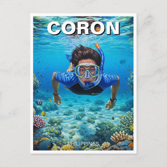 Postal Coron Philippines Scuba Diver (Anverso)