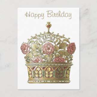 Postal Corona con Rosas