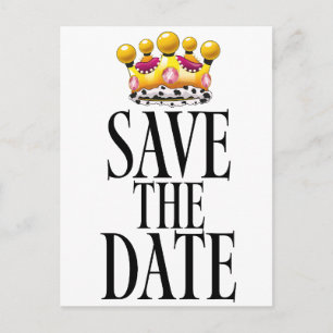 Postal corona de boda para guardar la fecha
