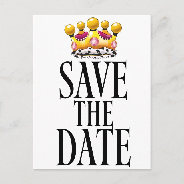 Postal corona de boda para guardar la fecha (Anverso)