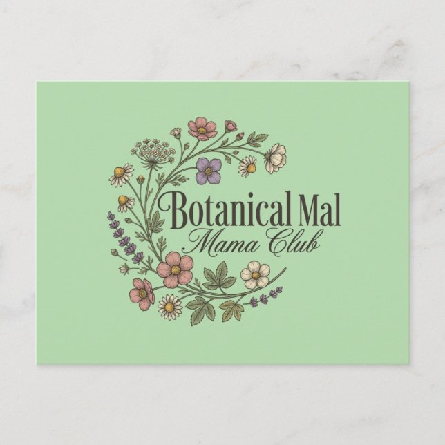 Postal Corona de flores silvestres estética (Anverso)