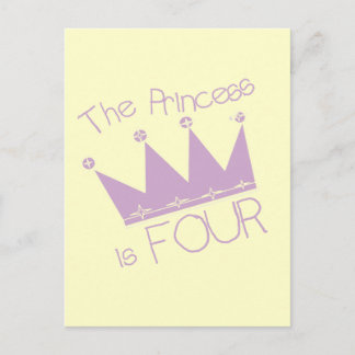 Postal Corona de la Princesa 4ª camiseta de cumpleaños