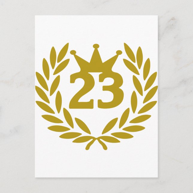 Postal Corona de laurel de 23 reales (Anverso)