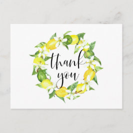 Postal Corona de limón y flores de limón Agradecimiento d