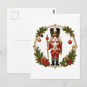 Postal Corona de Navidad del Cascanueces Clásico Festa Na