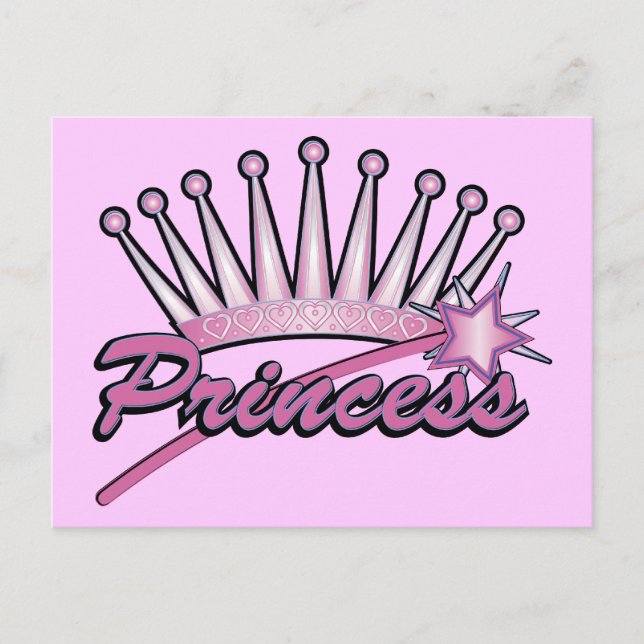 Postal Corona de princesas rosadas (Anverso)
