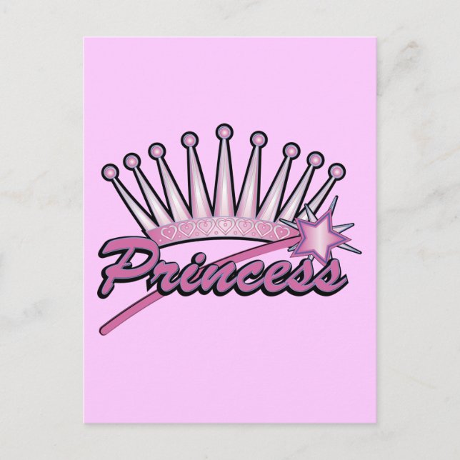 Postal Corona de princesas rosadas (Anverso)