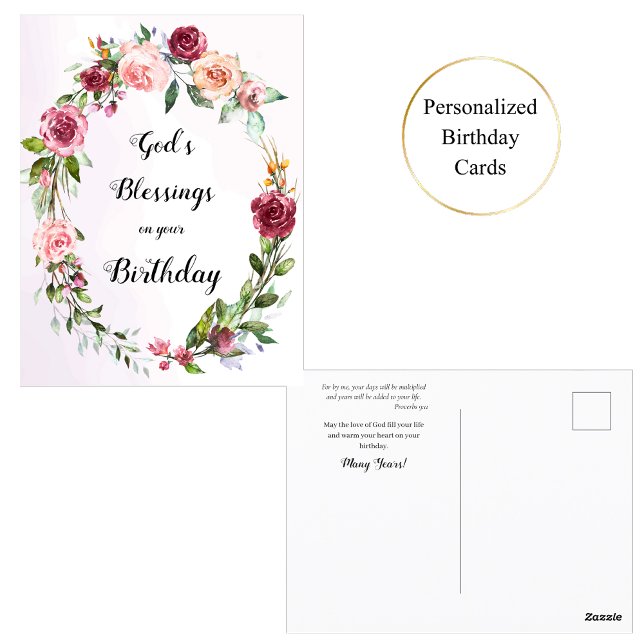 Postal Corona de Rosas Rosadas Rojos Cumpleaños Ortodoxo  (Subido por el creador)