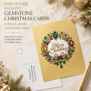 Postal Corona de vacaciones de lujo Feliz Navidad elegant
