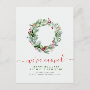 Postal corona de vacaciones nueva dirección 