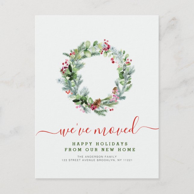 Postal corona de vacaciones nueva dirección  (Anverso)