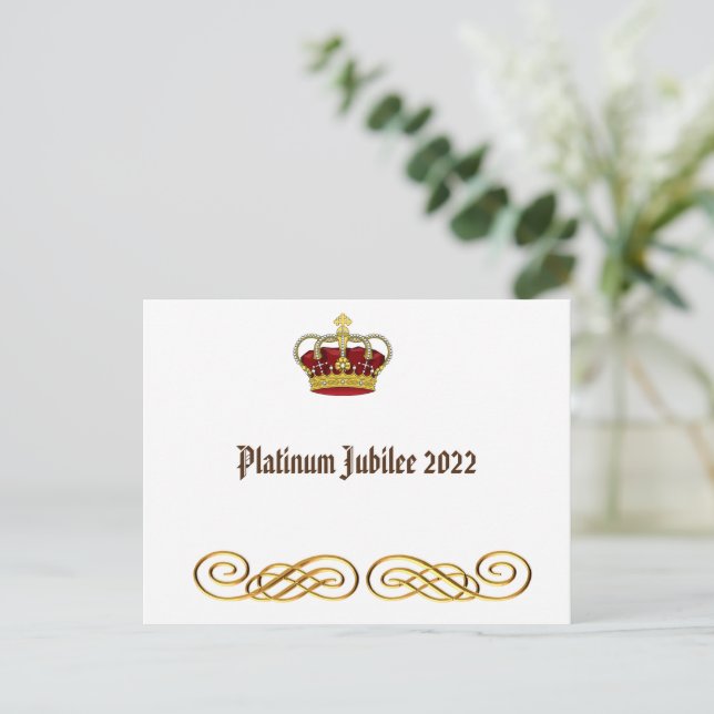 Postal Corona del Jubileo Platinum 2022 (Anverso de pie)