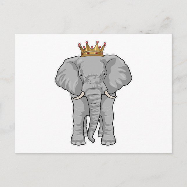 Postal Corona del Rey Elefante (Anverso)