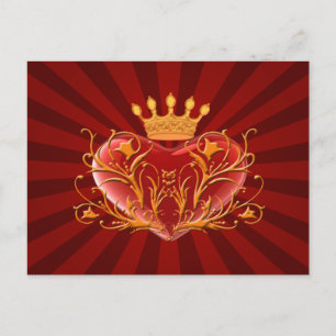 Postal Corona Filigree Heart Post Card Card