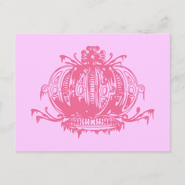 Postal Corona gótica rosa descompuesta (Anverso)