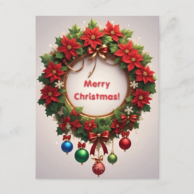 Postal Corona navideña festiva (Anverso)