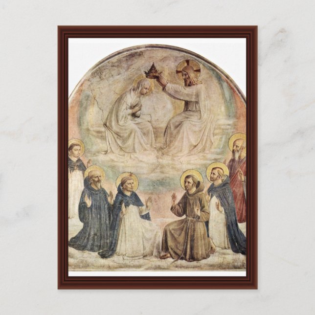 Postal Coronación De La Virgen Por Fra Angelico (Anverso)