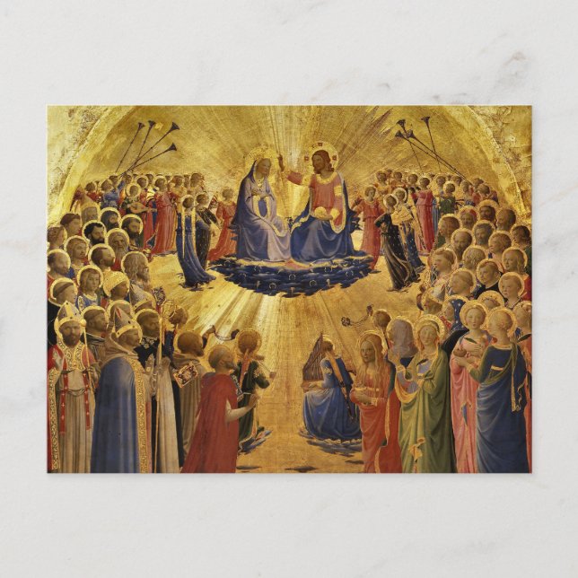 Postal Coronación de la Virgen por Fra Angelico (Anverso)