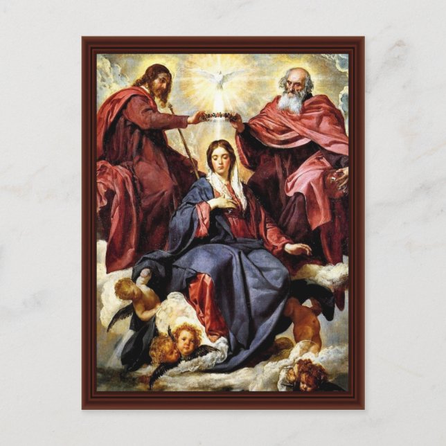 Postal Coronación De María Por Diego Velázquez (Anverso)