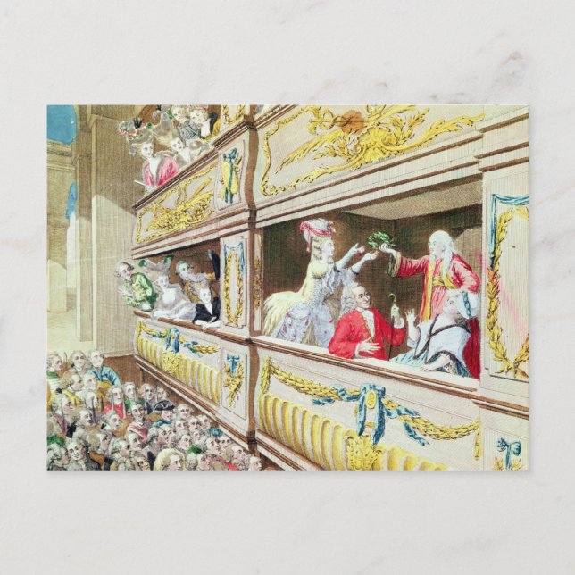 Postal Coronación de Voltaire en el teatro Francais (Anverso)