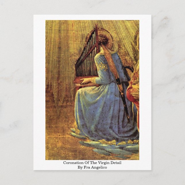 Postal Coronación Del Detalle Virgen Por Fra Angelico (Anverso)