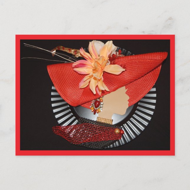 POSTAL CORONAS ELEGANTS -ROJO / NEGRO (Anverso)
