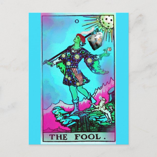 Postal Coronavirus Tarot Card The Fool Postcard (Anverso)
