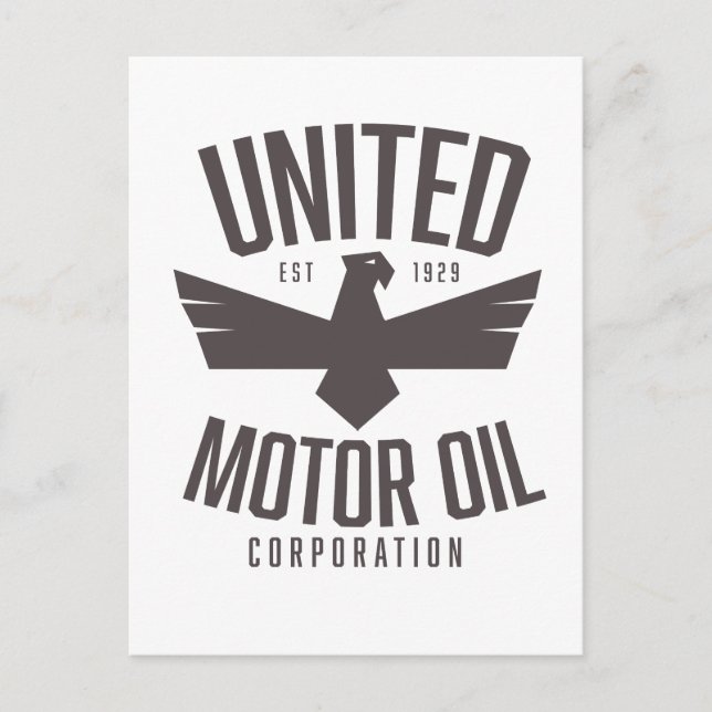 Postal Corporación de Aceite de Motor Unida, (Anverso)
