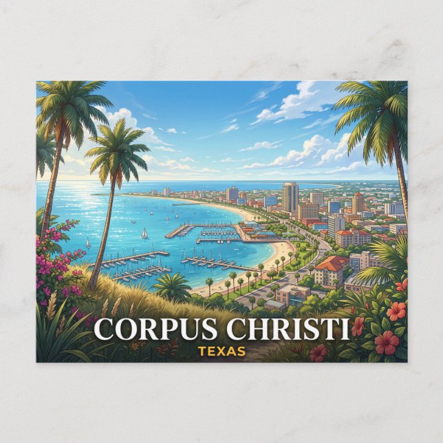 Postal Corpus Christi Texas Viaje (Anverso)
