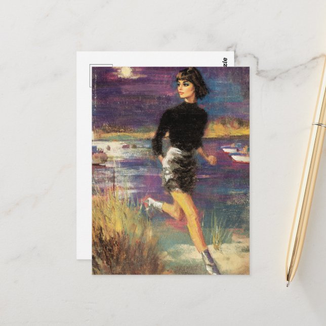 Postal Corre en el retro de la playa (Anverso/Reverso In Situ)