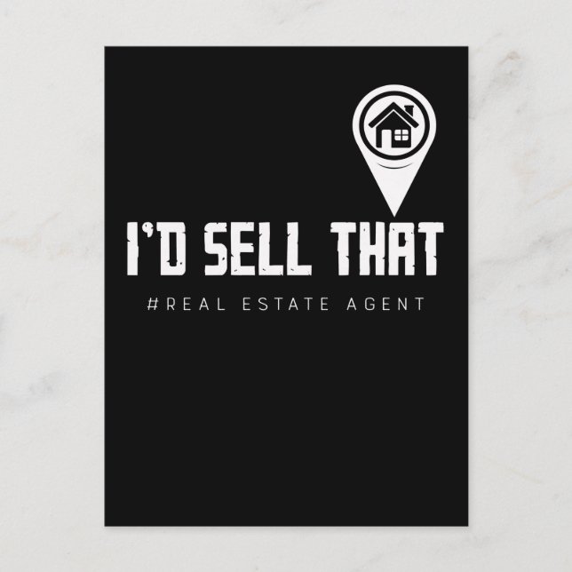 Postal Corredor de Propiedades Divertido Agente Inmobilia (Anverso)