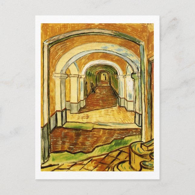 Postal Corredor del asilo de Saint-Paul, Vincent van Gogh (Anverso)