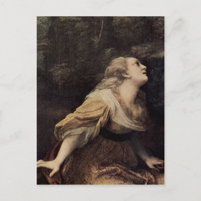 Postal Correggio Noli me tangere, detalle: Hl. Maria Magd (Anverso)