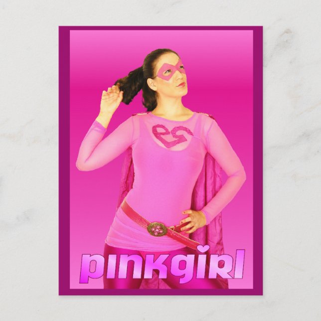 Postal Correo Chica Rosado (Anverso)