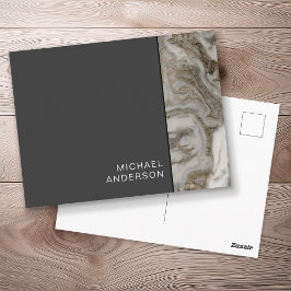 Postal Correo de Negra y Marble Profesional para Empresas