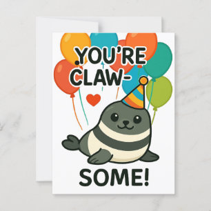 Postal Correo divertido de foca - "Eres fabuloso"