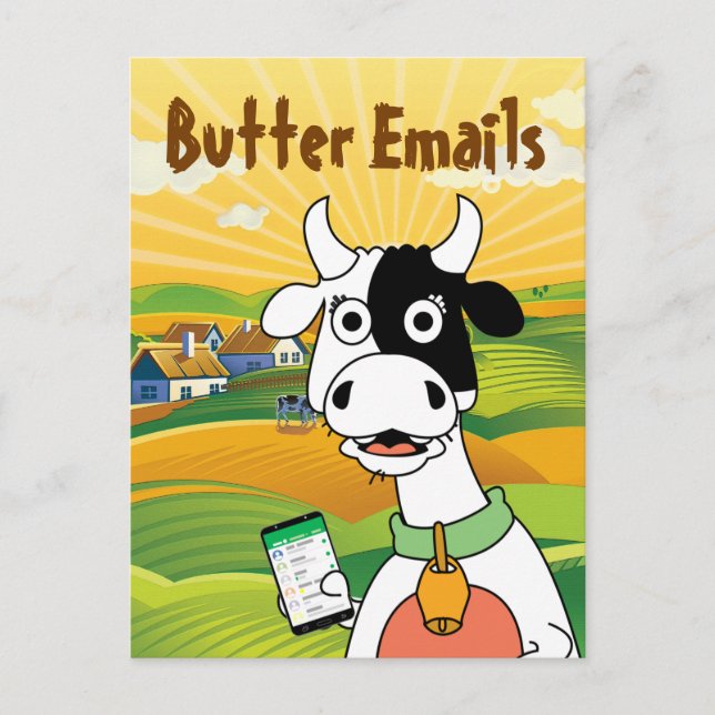 Postal Correo electrónico de la mantequilla Humor polític (Anverso)